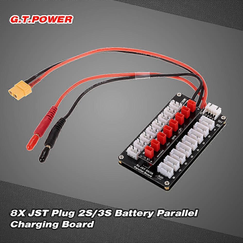 8X JST Plug 2S/3S Battery Parallel Charging Board 93x53x28mm