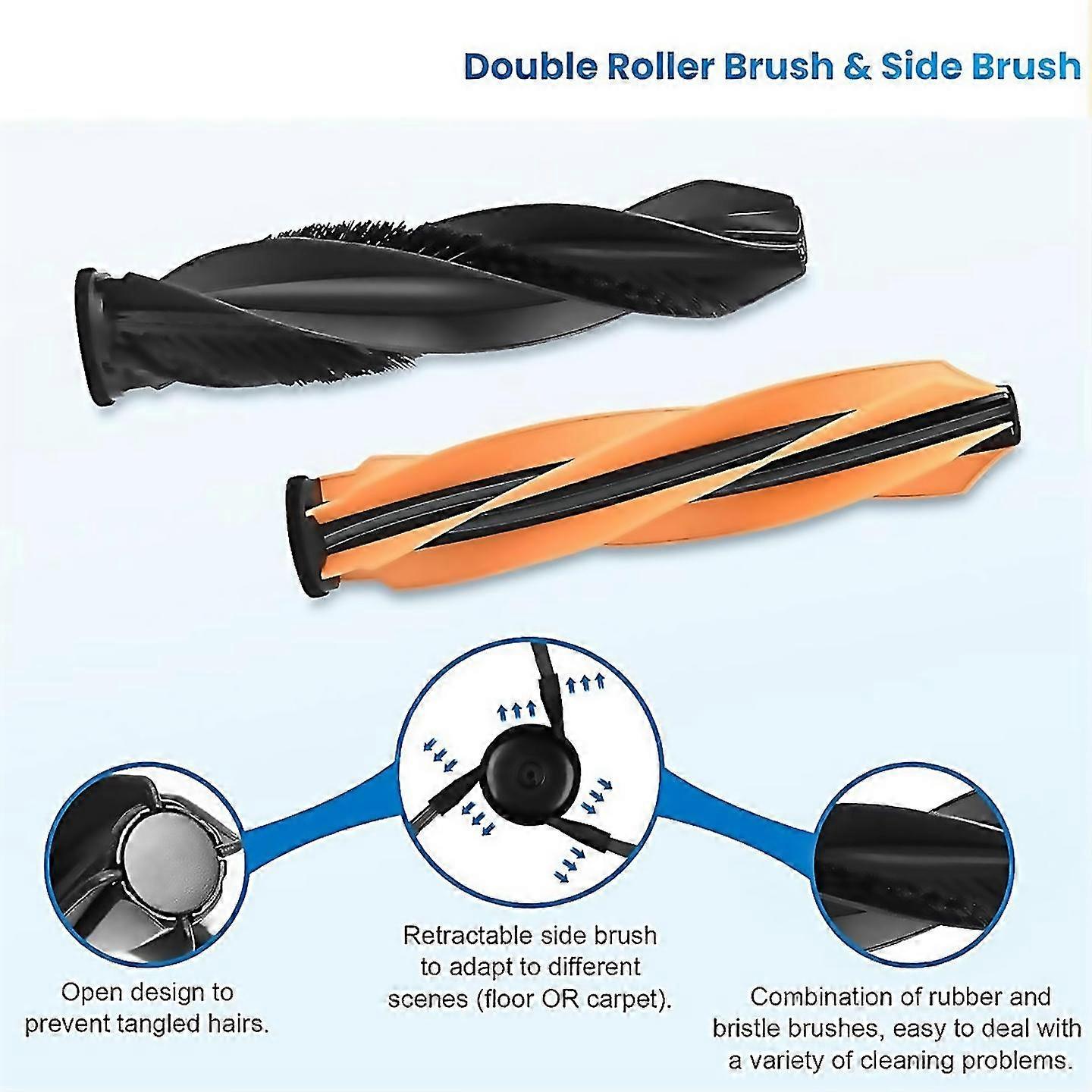 For For X50 Ultra Robot Vacuum Accessory Kit Main Side Brushes