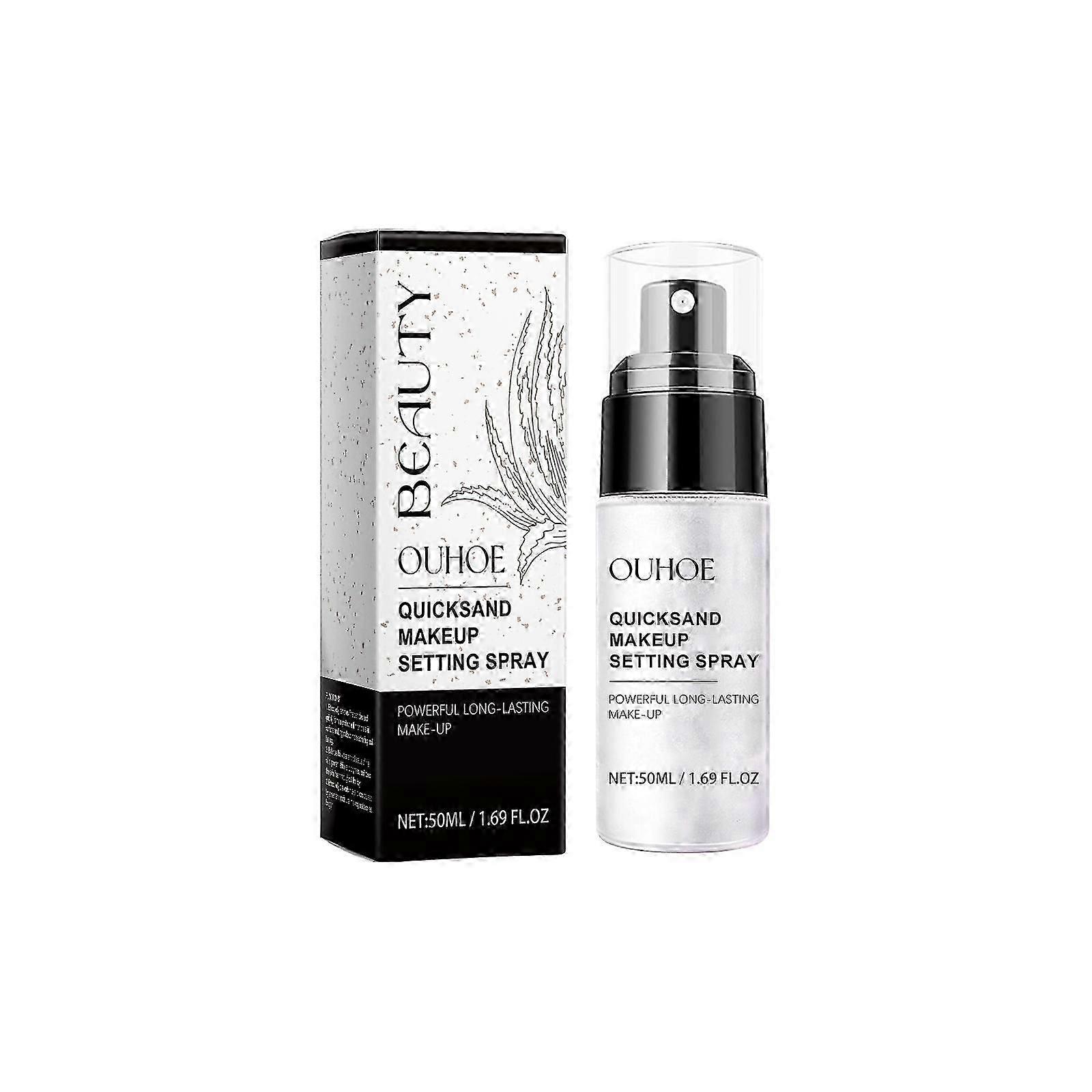 OUHOE quicksand makeup setting spray is natural, light, multi effect, moisturizing, breathable, and refreshing, portable, makeup holding spray