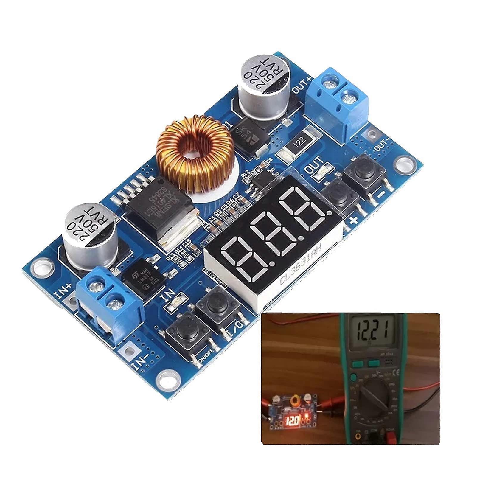 DCDC Buck Converter Module, Adjustable 536V In To 1.232V Out, 75W, Digital Voltmeter, Lithium Charger Ready