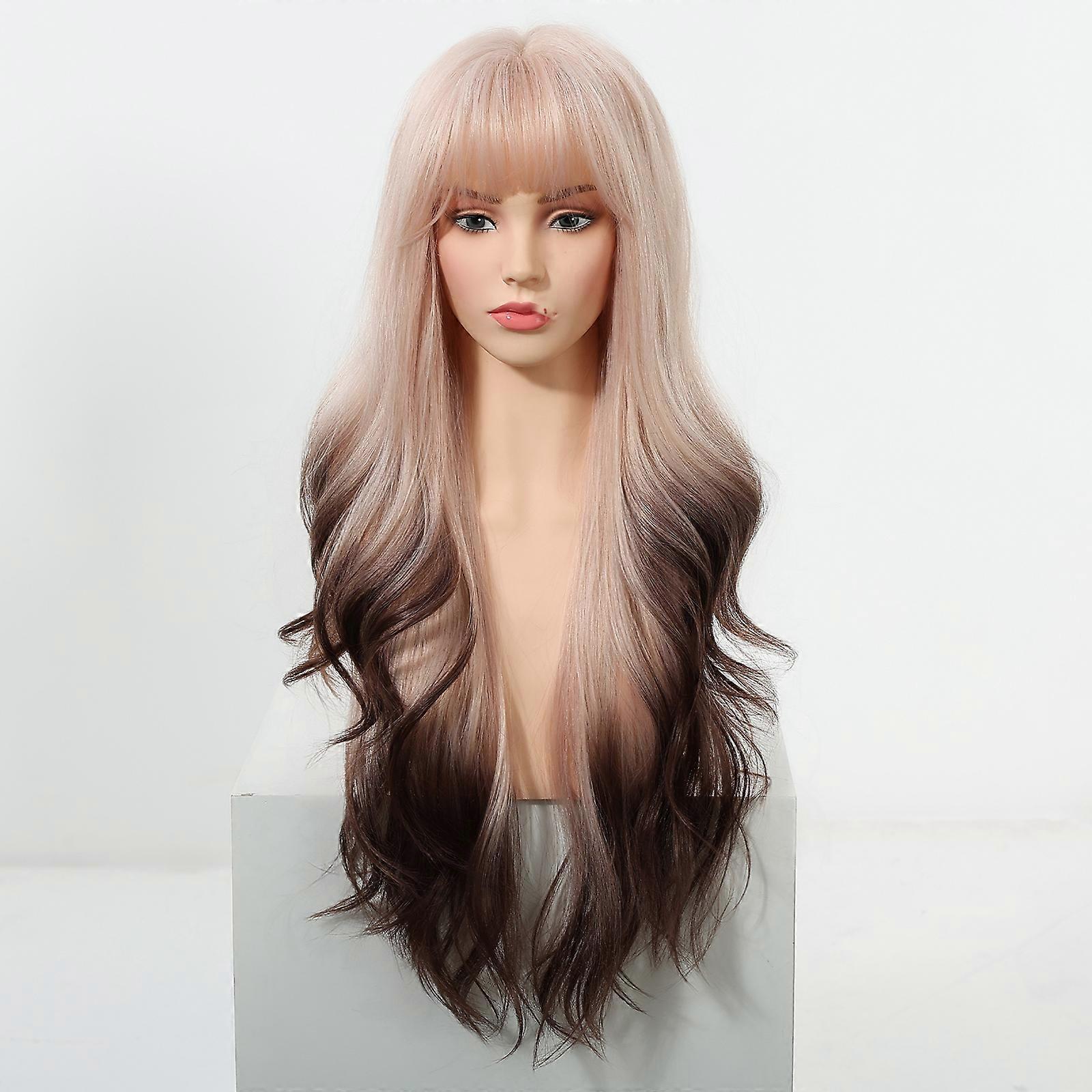 Black and Pink Synthetic Wig Glueless for Daily Wear Natural Look for Women