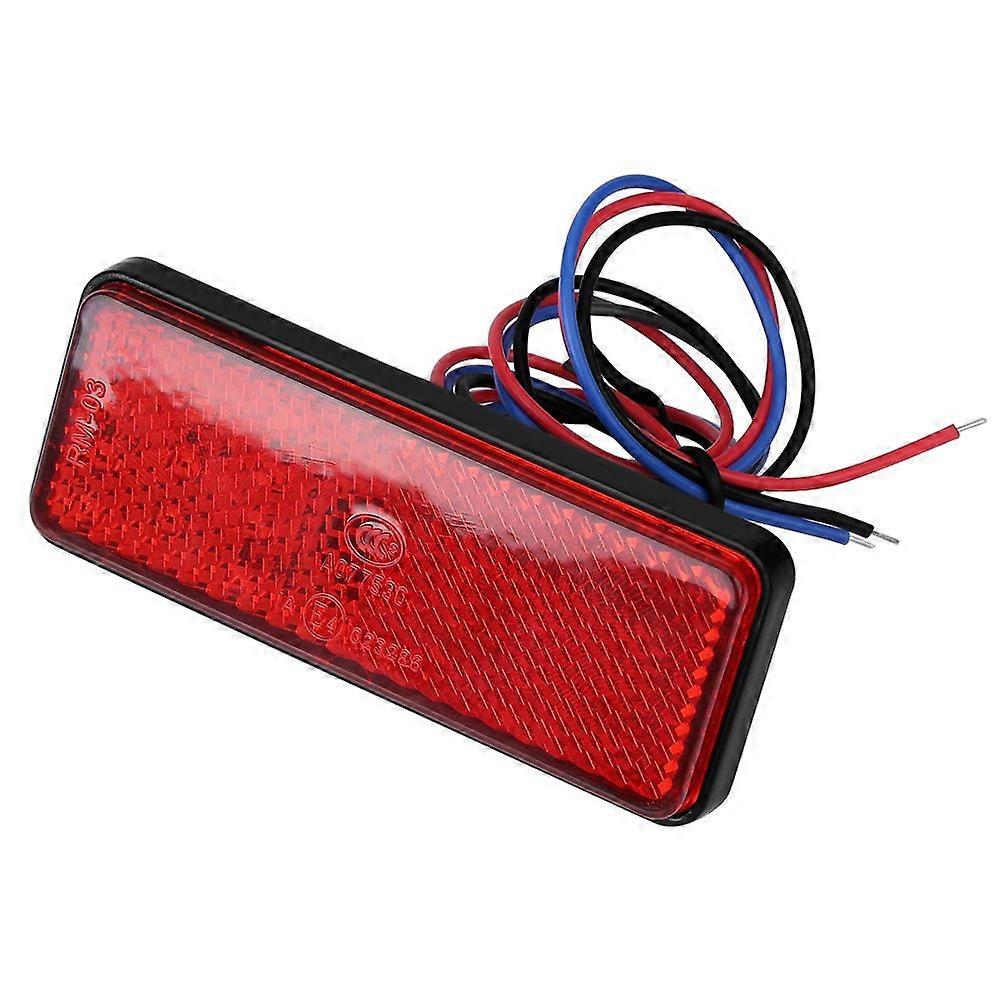 Rectangle 12V Motorcycle Reflector with Universal 24 LED Turn Light, Red LED Tail Brake Stop Lamp for Scooter Moped