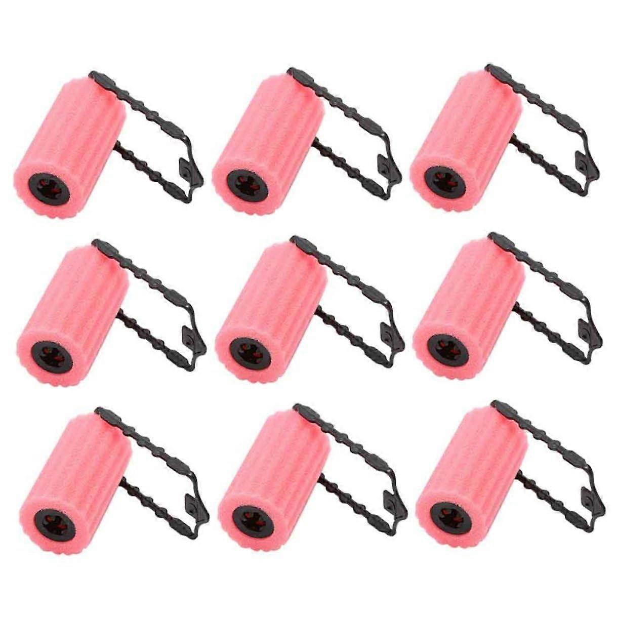 12pcs Pink Sponge Rollers For Hair Lightweight DIY Curling Sticks Heatless Temporary Curlers For Women