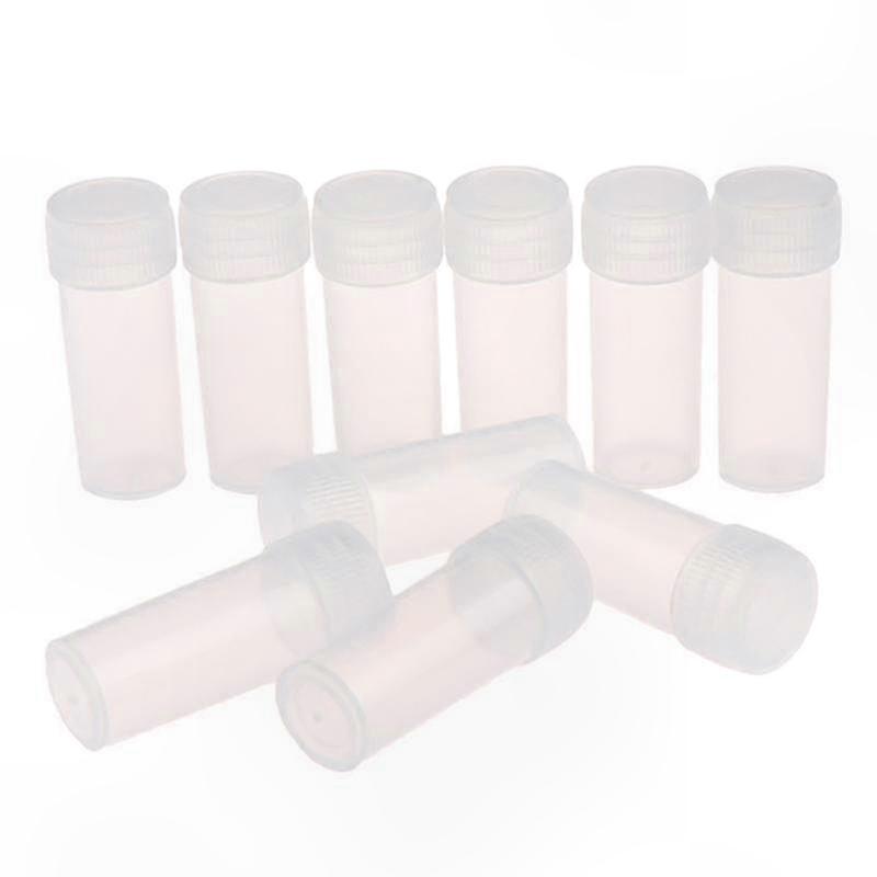 100 Pack 5ml Plastic Tubes with Screw Caps for Chemistry Experiments