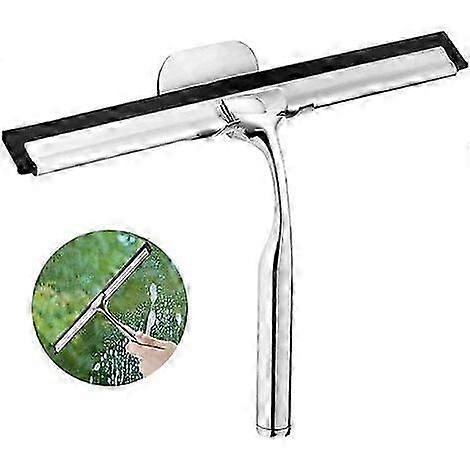 Shower Squeegee, Stainless Steel Shower Scraper With Suction Cup Hook