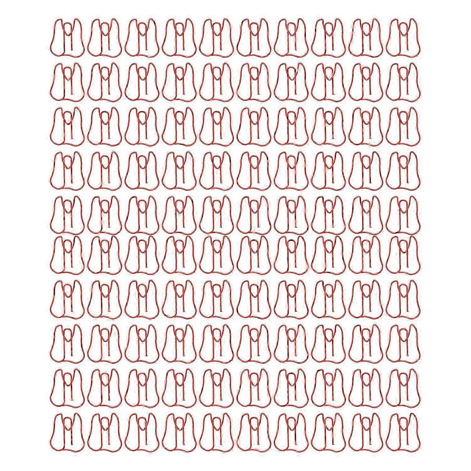 100PCS Paper Clips Metal Multifunctional Paper Memo Clip Portable Office Clips for Document Red