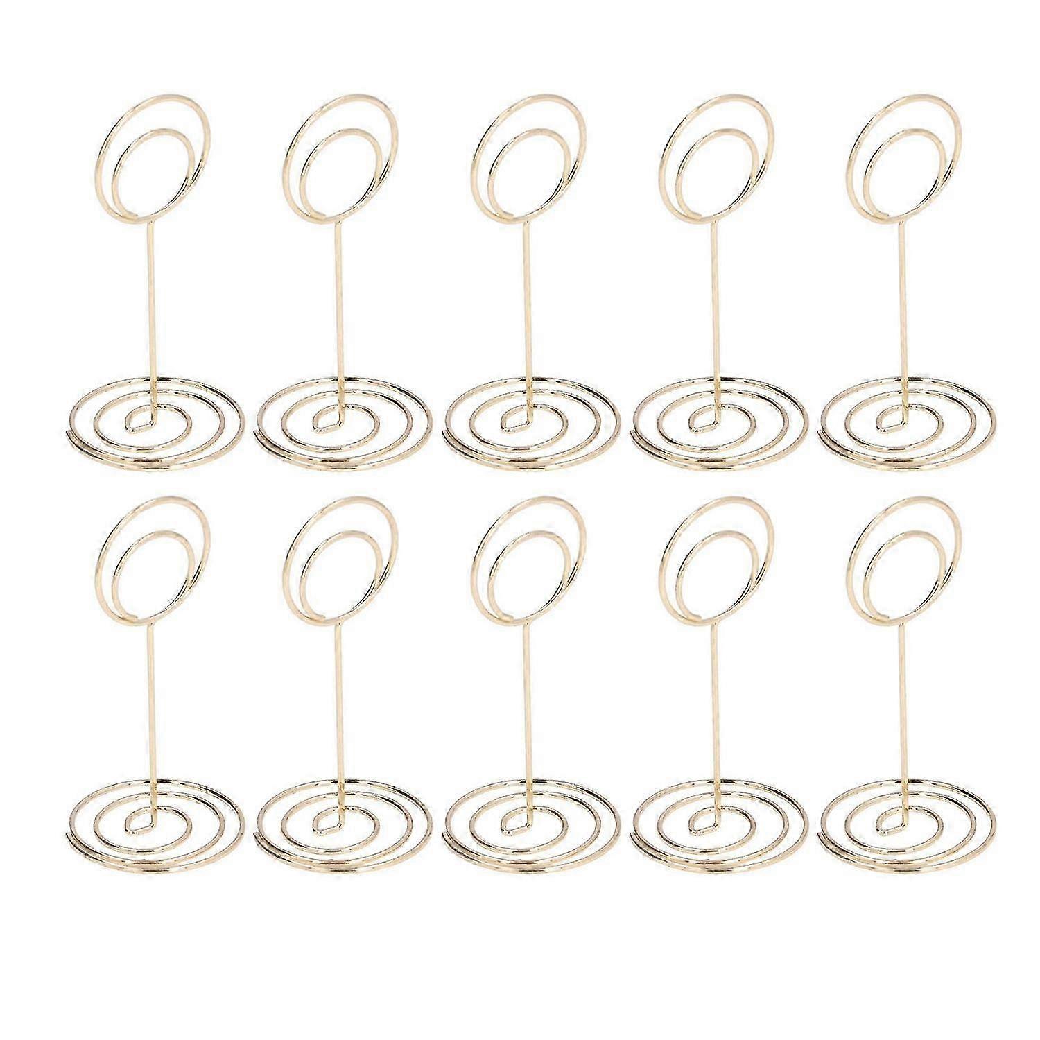 10pcs Table Number Holder Round Base Electroplating Process Elegant Cute Shape Home Ornaments for We
