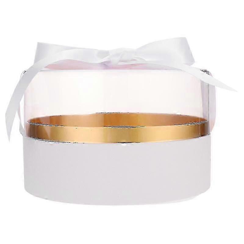 21X21x13cm White Wrapping Paper Round Shaped Flower Box Gift Boxes Flower Gift Arrangements Packagin