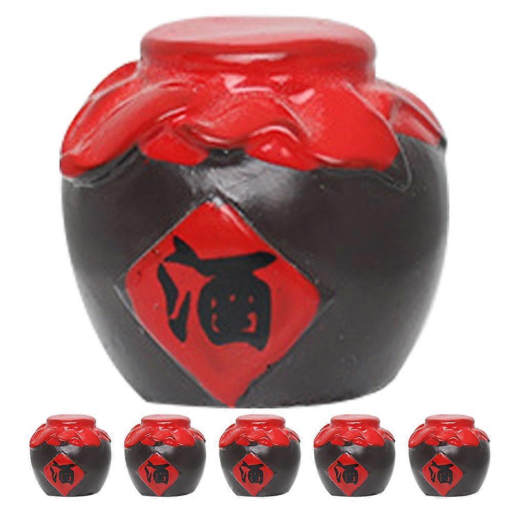 Doll House Accessories Mini Wine Jar Models for Decoration 6Pcs