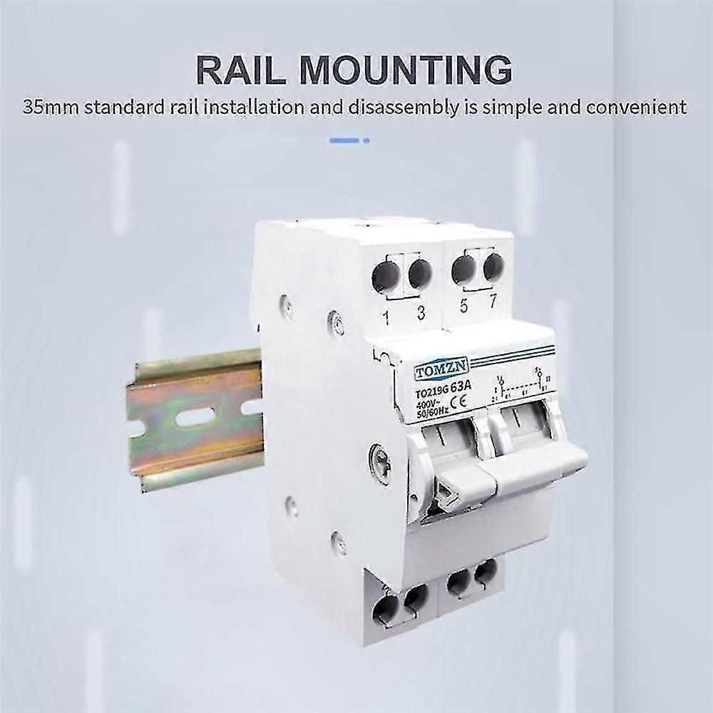 63A Dual Power Manual Transfer Isolating Switch with Interlock Function