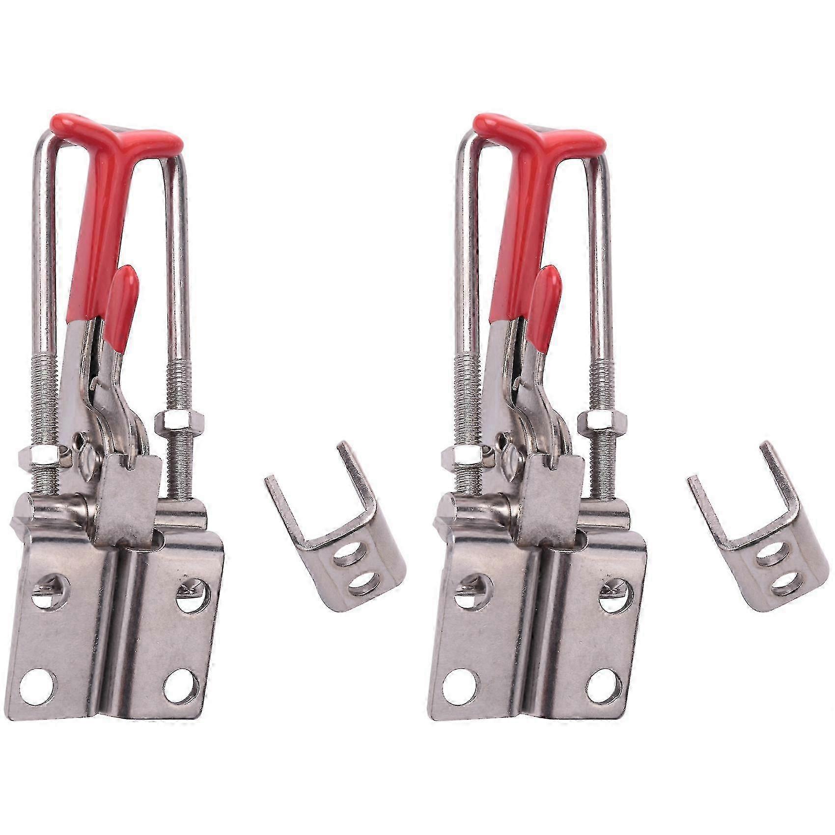 2-Pack 2000lbs Self-Locking Toggle Clamp Heavy Duty Adjustable U Bolt Latch