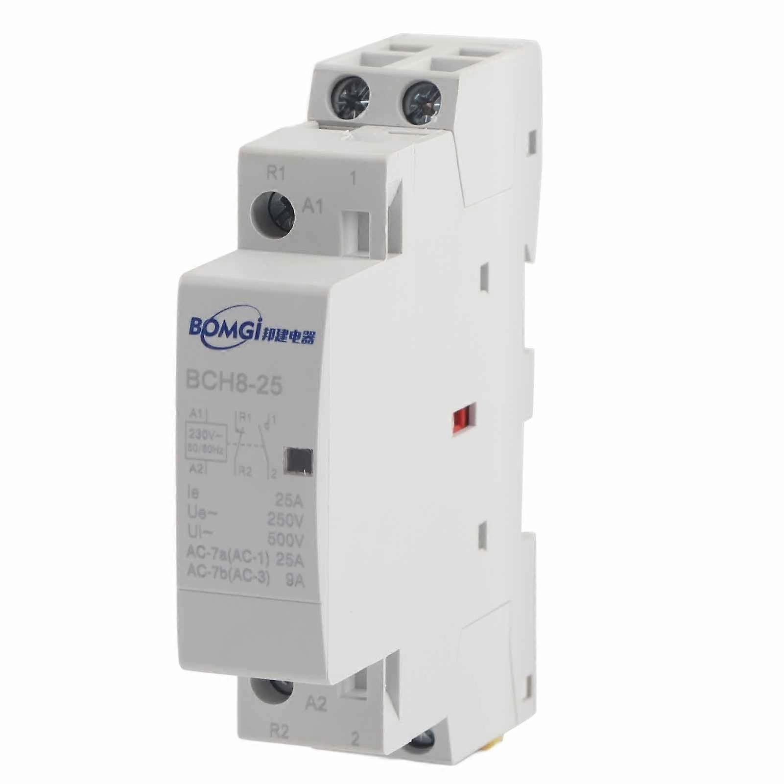 2P 25A 220V/230V 1NO 1NC 50/60HZ domestic mains contactor for DIN rail