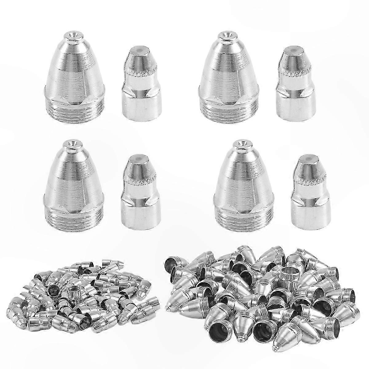 Plasma Cutting Torch Consumables Kit, 100Pcs Electrode and Nozzle Tips for CNC Plasma Cutters 60A-100A