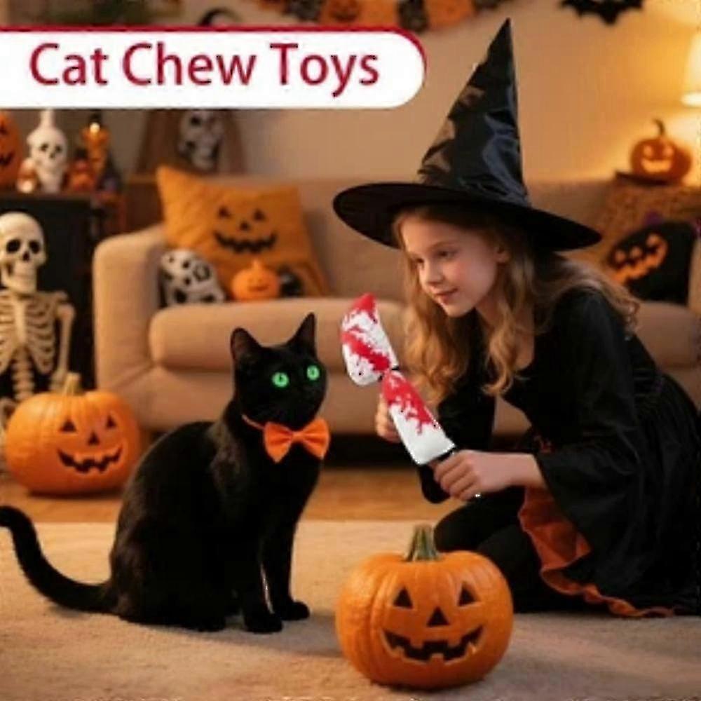 Knifes Cat Chew Catnip Toy - Horror Knifes-Shaped Bloody Design Plush Toy