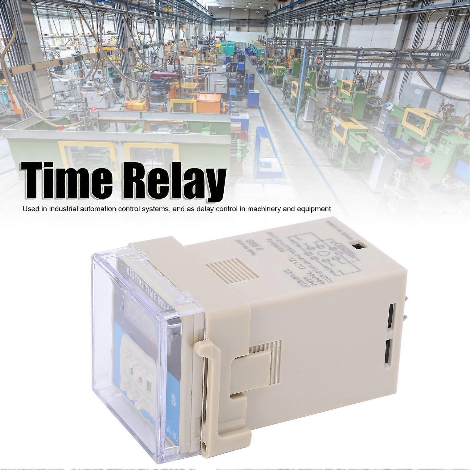 ATS48A-20 LED Digital Time Relay 0.1-99.9s Delay 12V DC 5A