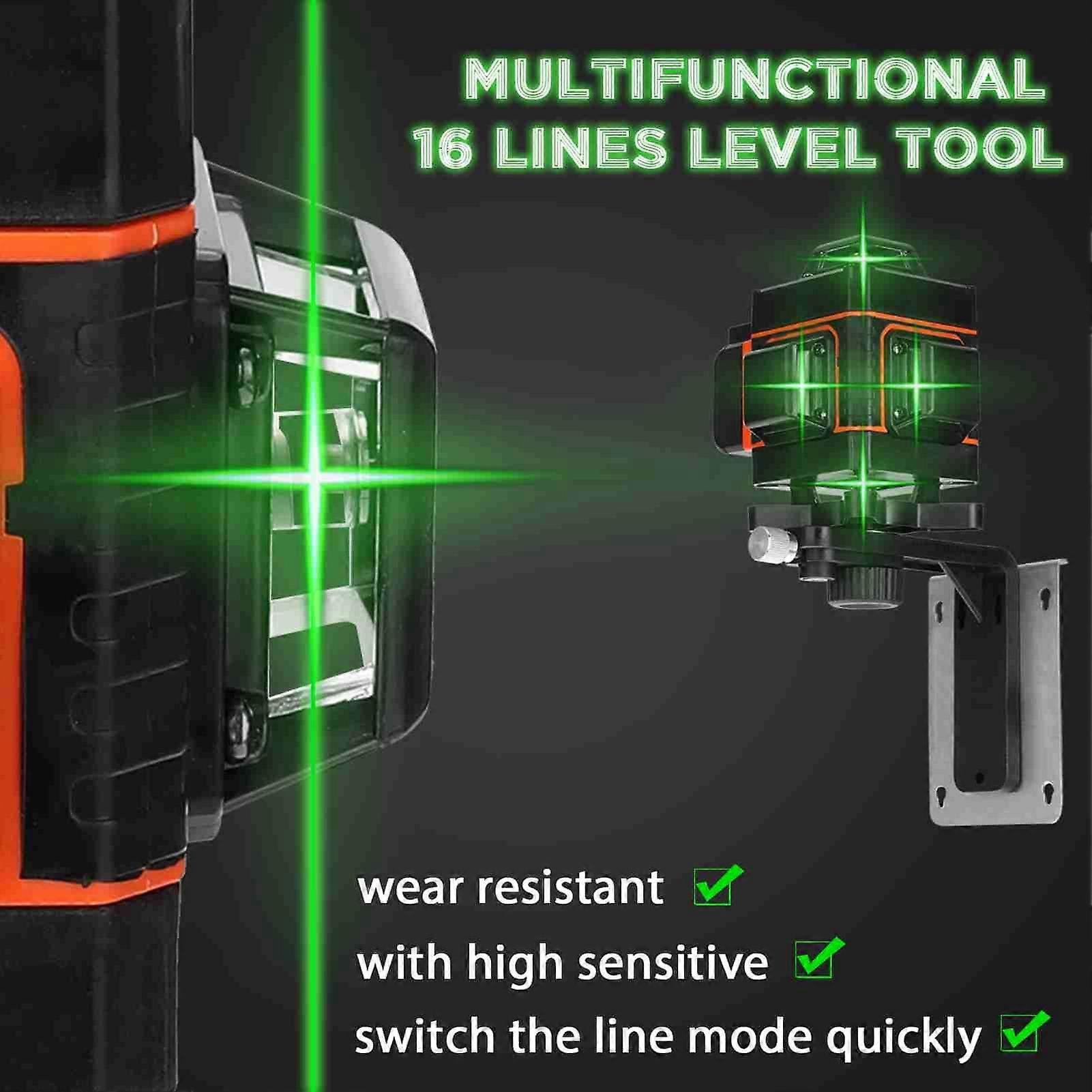 4D 16 Lines Level Tool Self Leveling Tool 1.2M 3 Height Adjustable for Construction and Picture Handing Line Leveler Tool