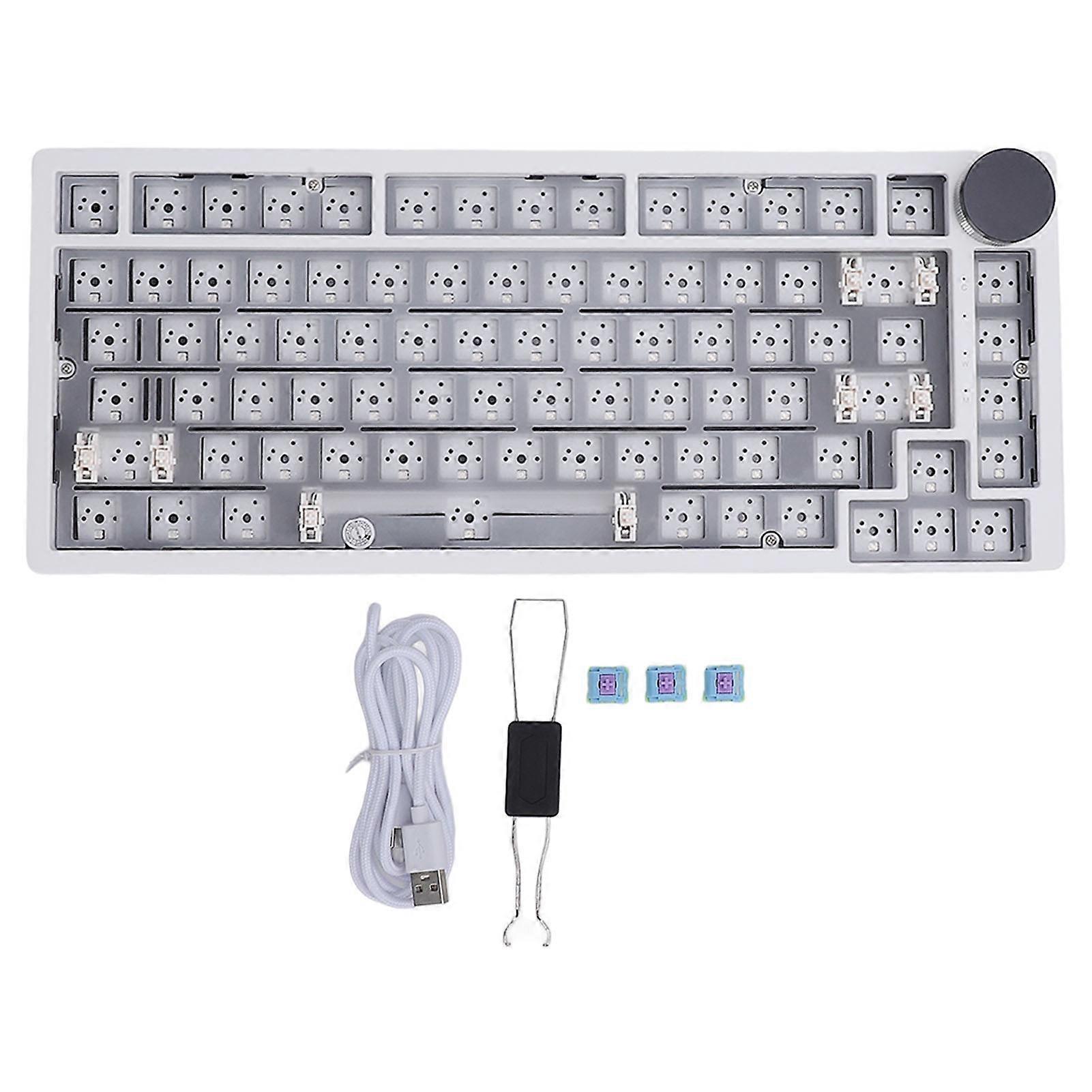 75% Custom Mechanical Keyboard Kit 82 Keys RGB Gasket Mounted Hot Swappable Wired Gaming