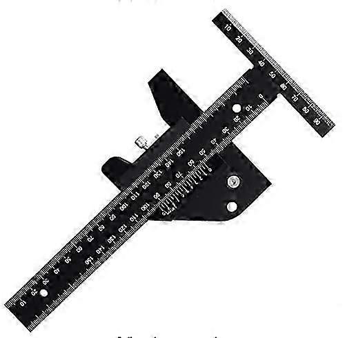 T Ruler,Woodworking T Ruler Aluminum Alloy 0-100mm 0-210mm Wood Scriber Measure Scribing Ruler Marking Ruler T Shape Woodworking Ruler GROOFOO