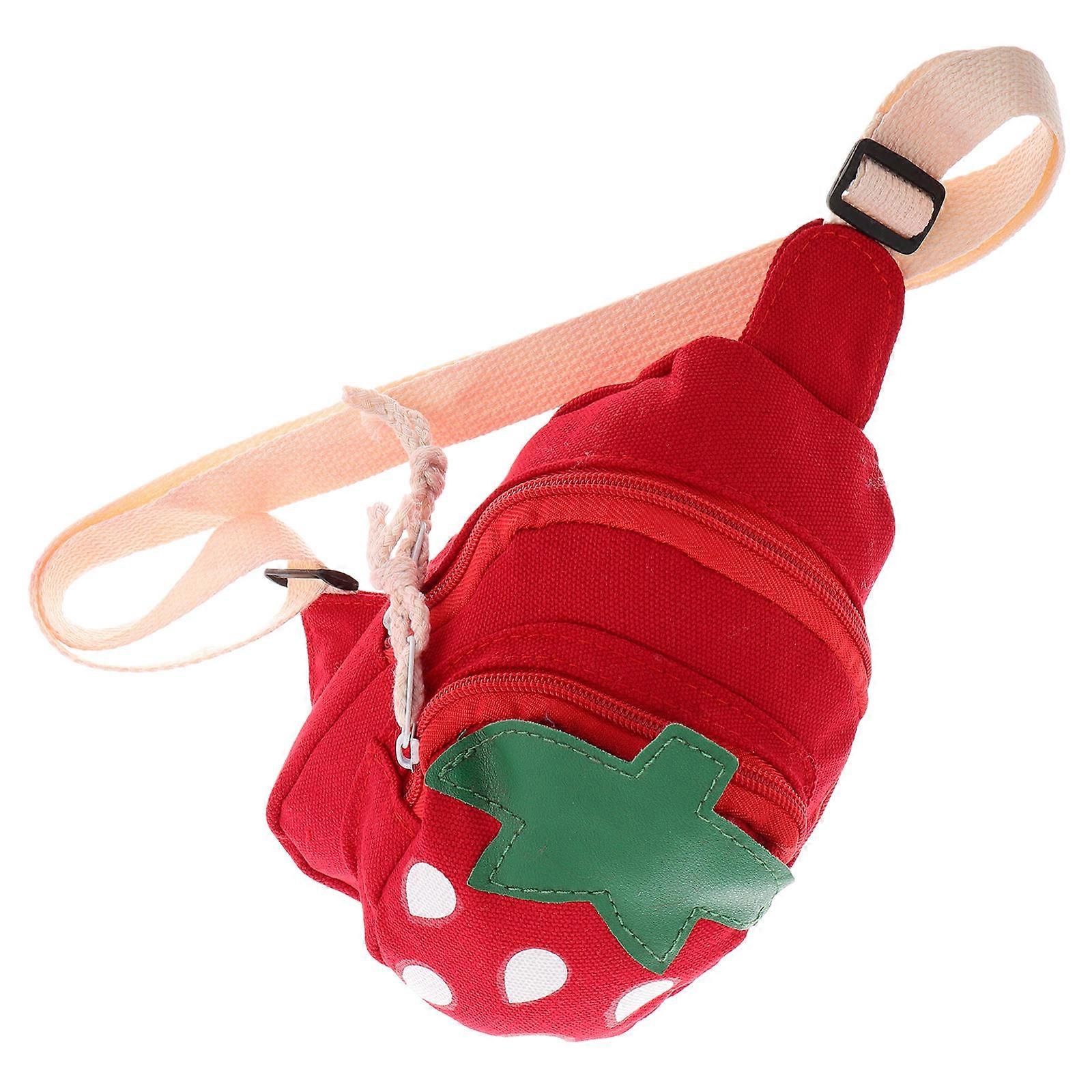 Red Strawberry Crossbody Bag for School Use