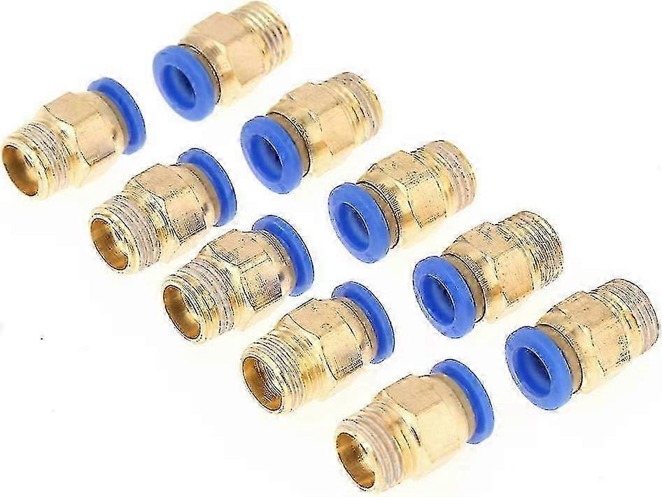 Pneumatic Fitting, 8mm 1/4 BSP Straight Quick Connector, 10 Pieces