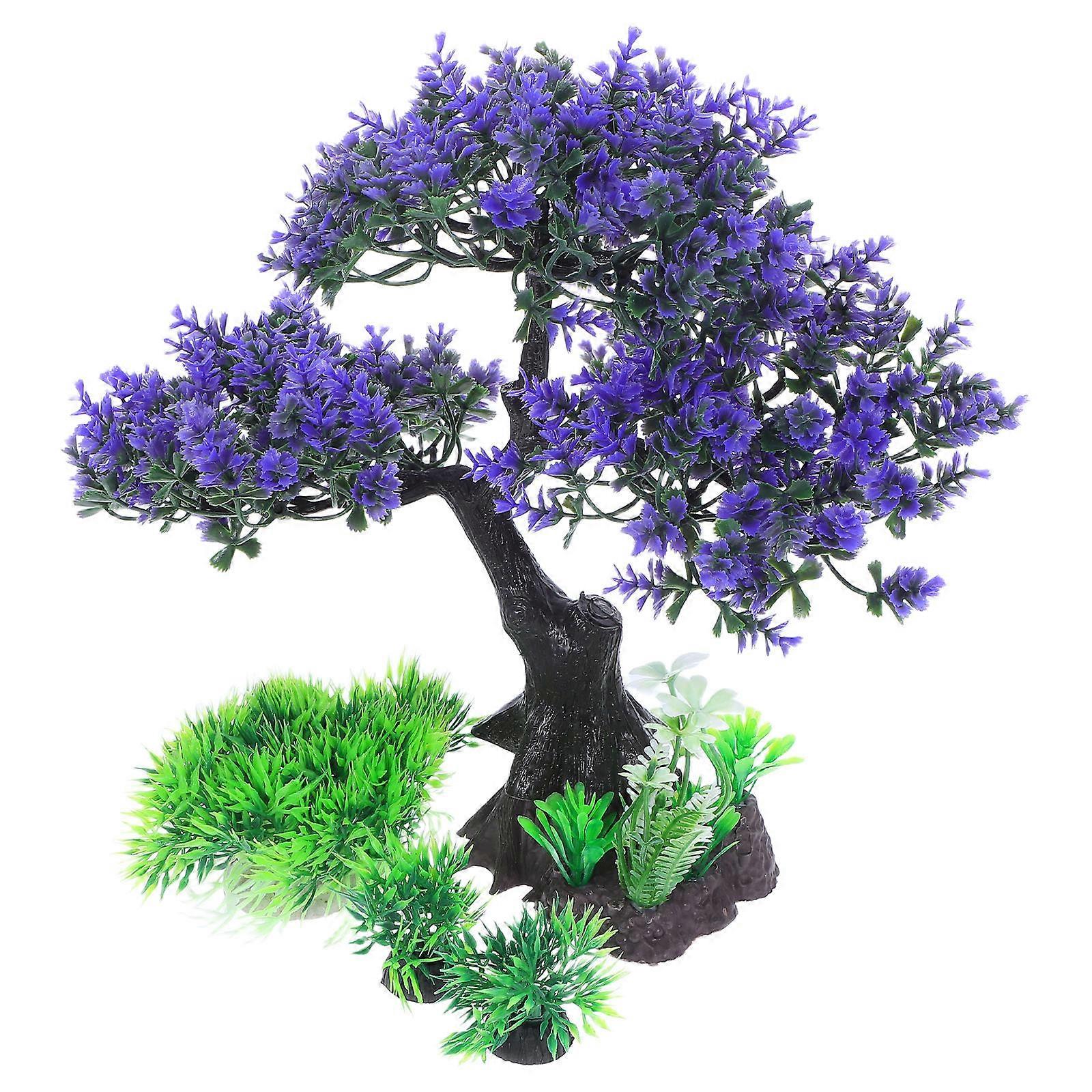Artificial Aquarium Landscapes Fish Habitat Improvement Plants Set For Aquarium Maintenance Tree Shape Plastic 1 Set