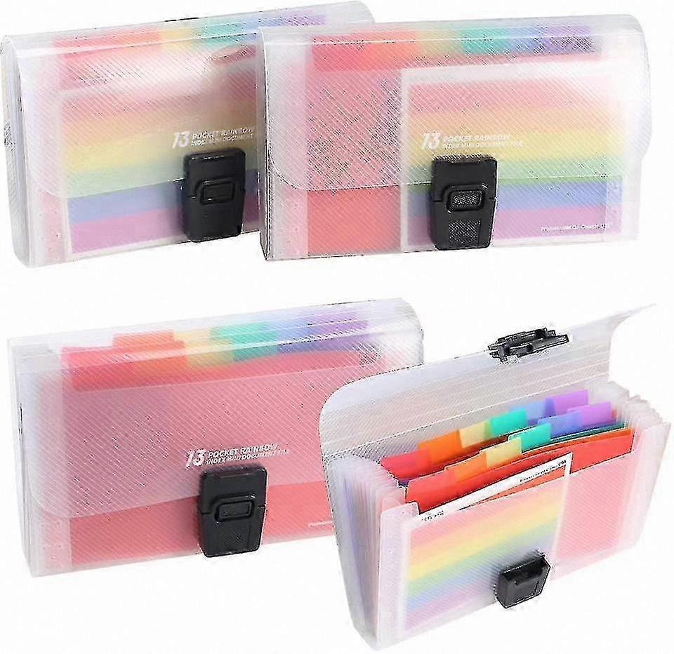 Multi-Color A6 Document Organizer with 13 Pockets and Labels for Paper Storage