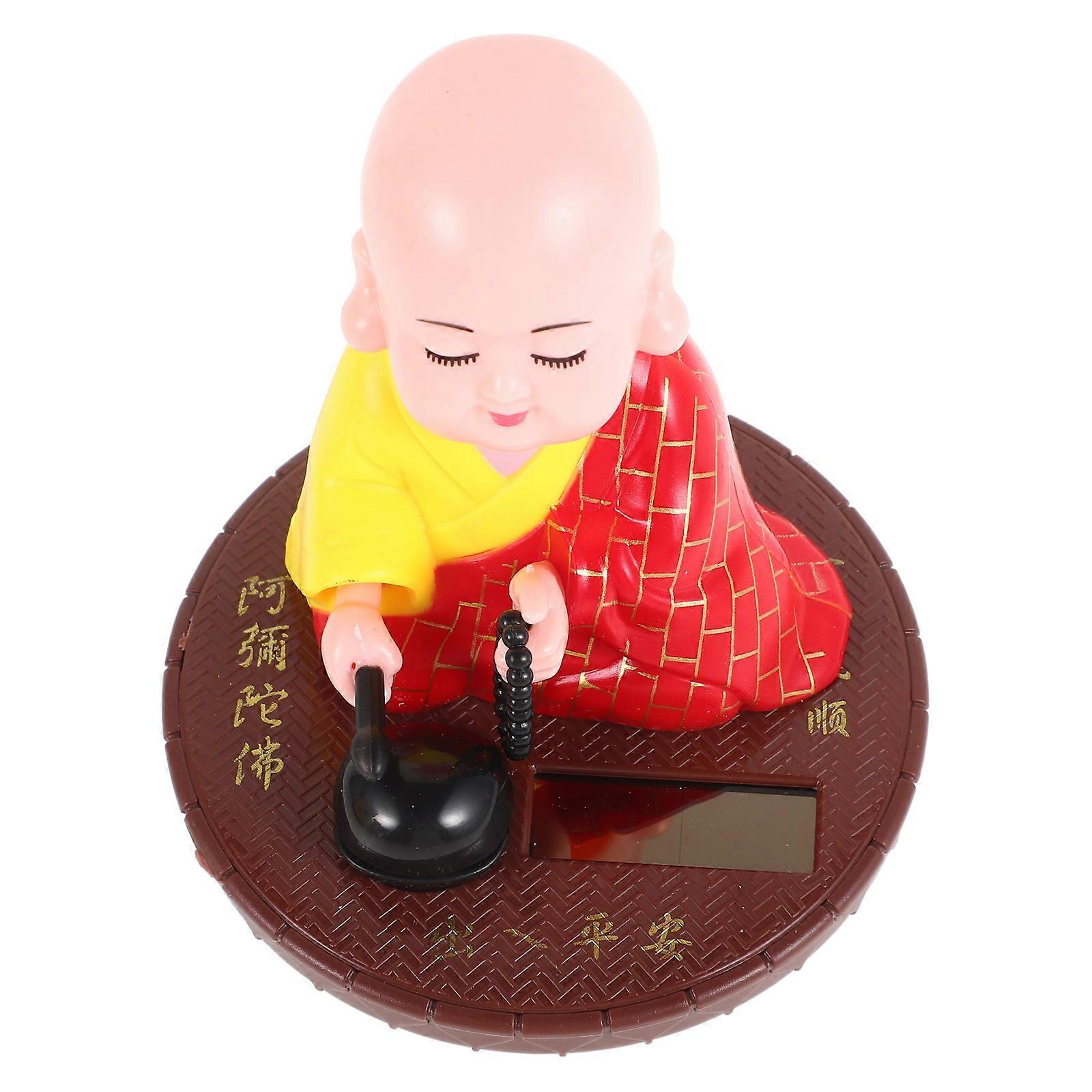 Shaking Head Doll Solar Powered Car Dashboard Decoration 4Pcs Set