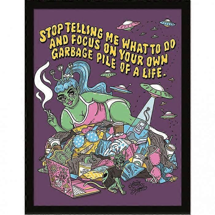 Letter Shoppe Focus On Your Own Garbage Framed Poster