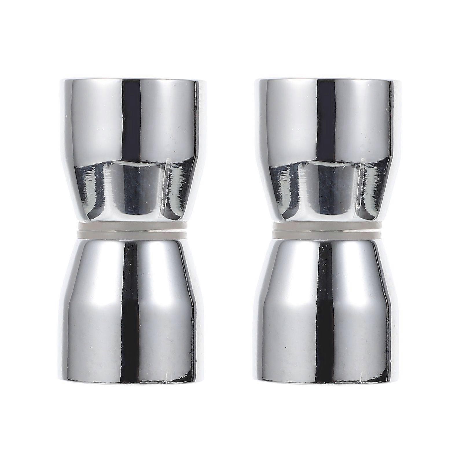 2Pcs Bathroom Double-Sided Handle Knob Back-to-Back Shower Door Knob (Silver)