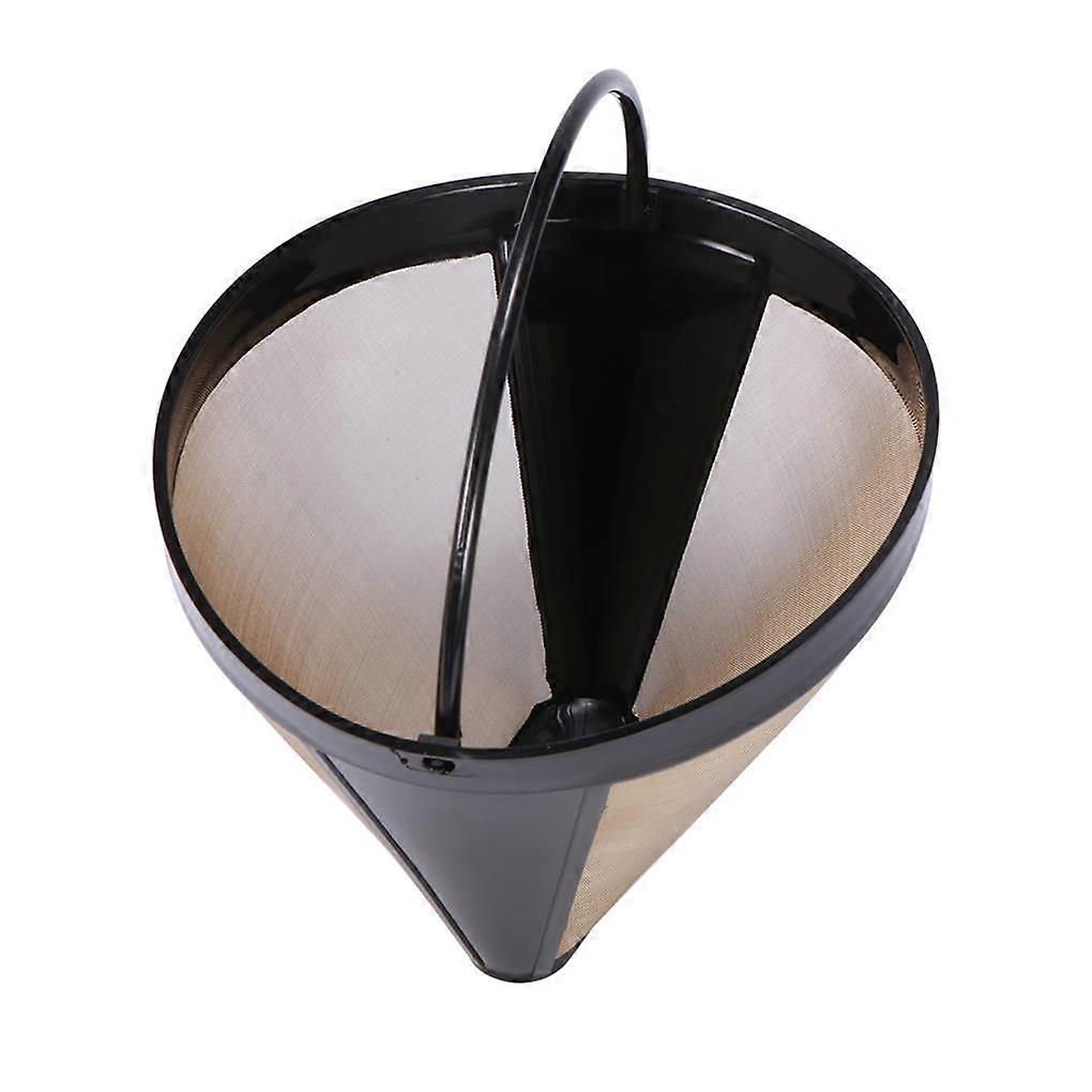 Cone Shape Coffee Filter Mesh Permanent Machine Stainless Steel Filtering Basket with Handle Good Permeability Tools