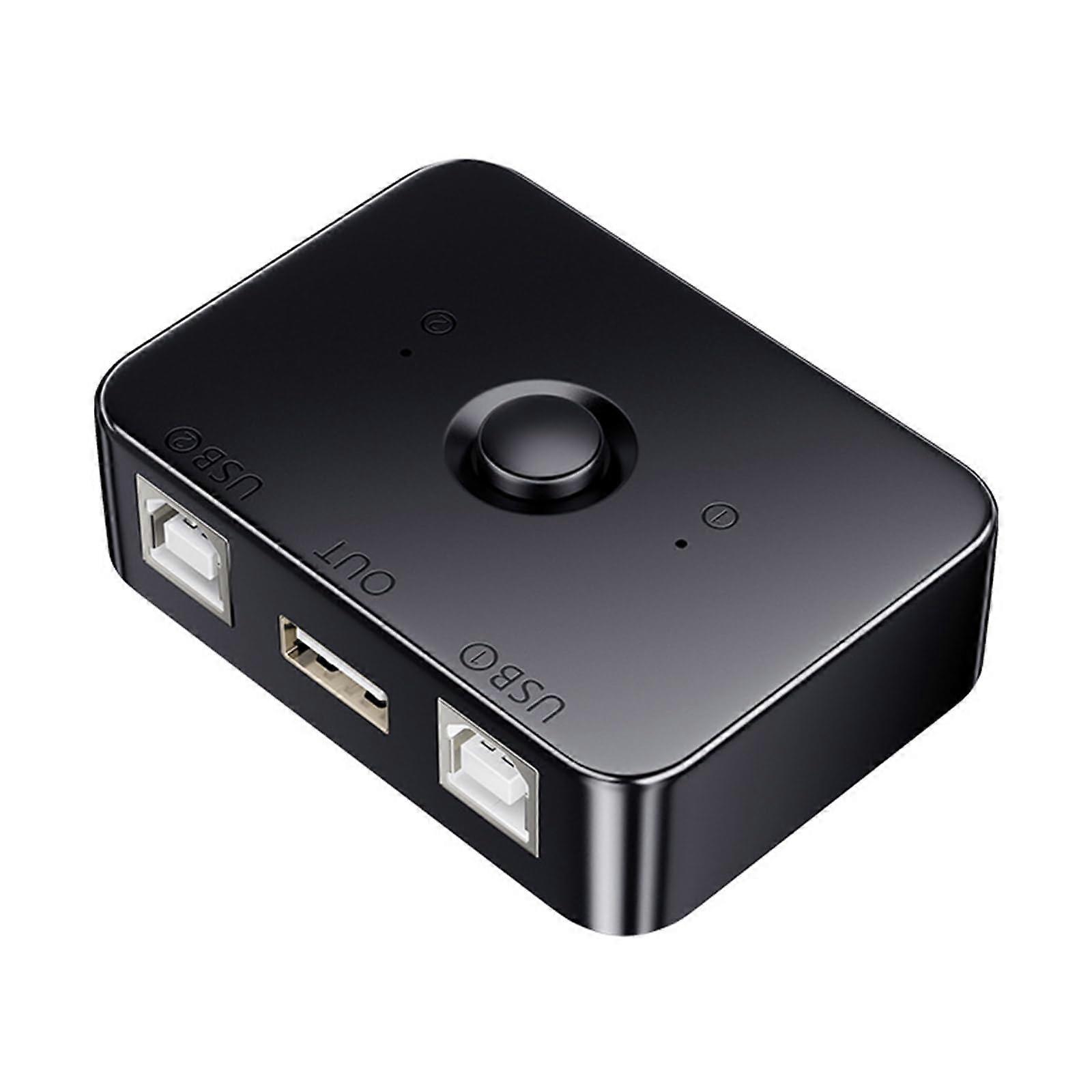 USB Printer Sharer 2Port Printer Sharing Device, USB Printer Splitter, Plug and Play, Compatible With Most Printers