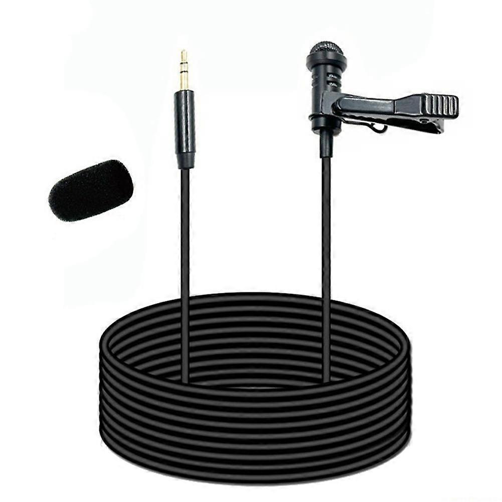 3.5mm Lavalier Microphone Lavalier Mic Clip-on External Buttonhole Microphones for DJI Microphone 1.5M