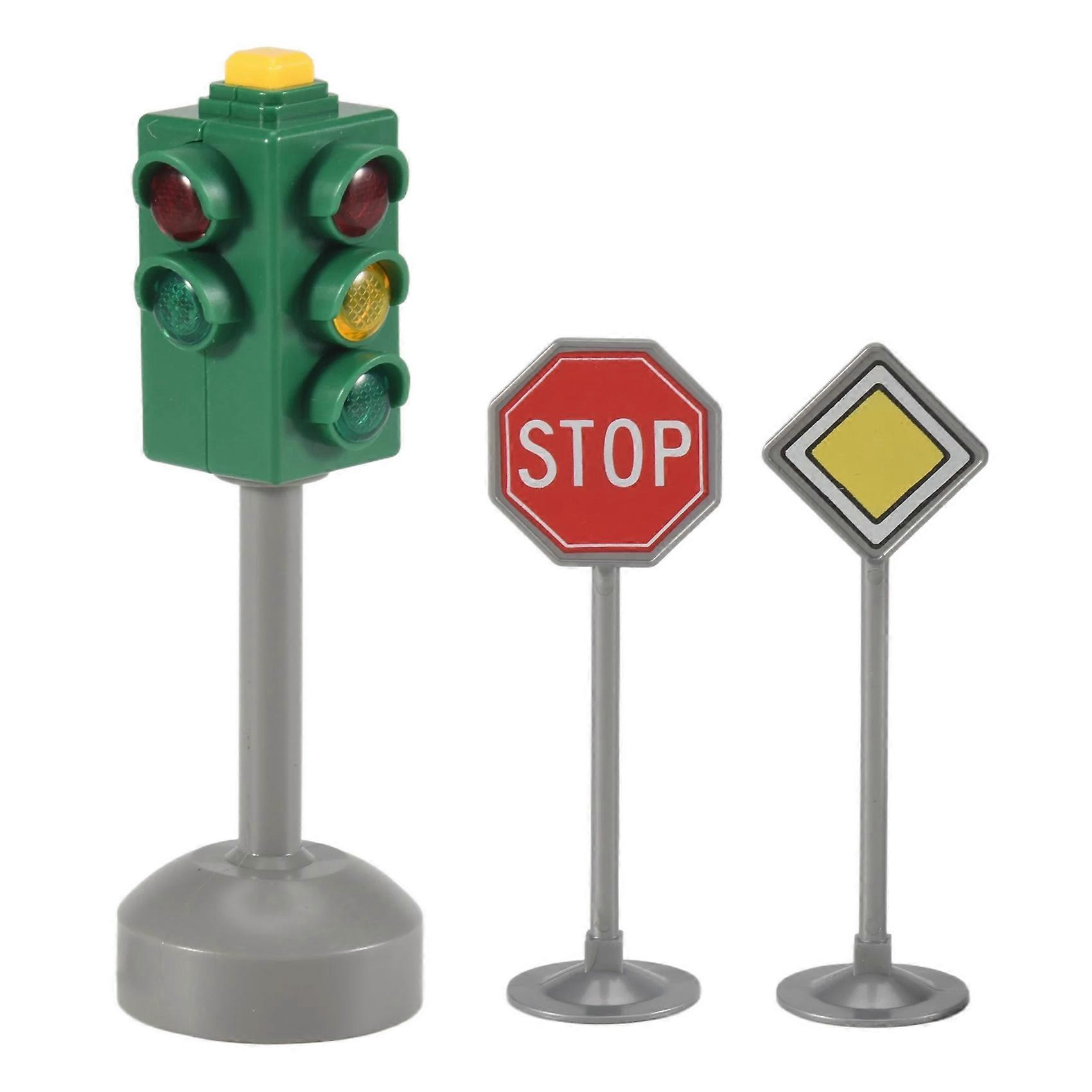 Mini Traffic Signs Road Light Block with Sound LED Children Safety Traffic Light Model Kids Traffic Light Toys