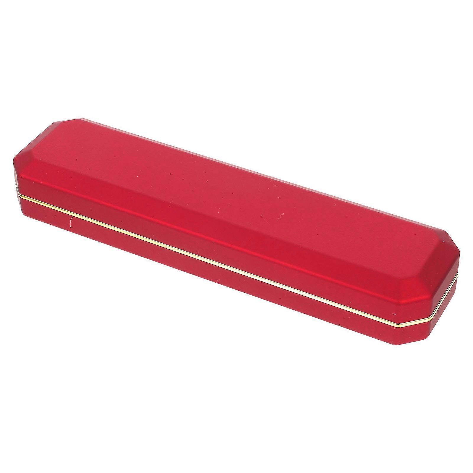 Luminous Jewelry Storage Box with LED Light for Storage Use 1Pcs Red Plastic Jewelry Case