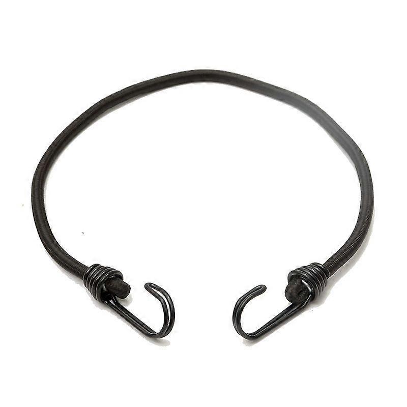 Set of 10 elastic bungee cords with 2 hooks - 60 cm - Black