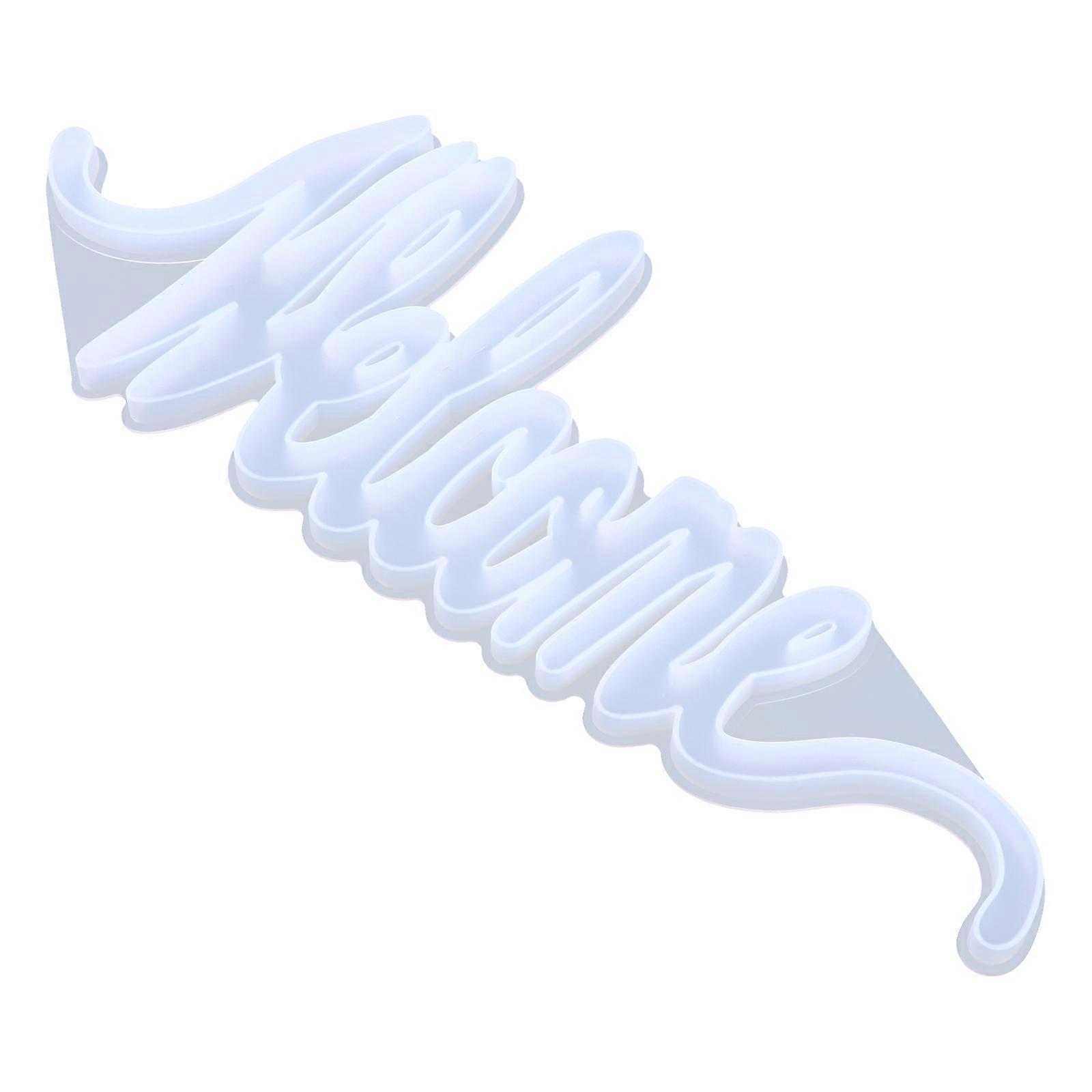 DIY Silicone Mold Word Shape Mold for Craft Use 2Pcs White Silicone