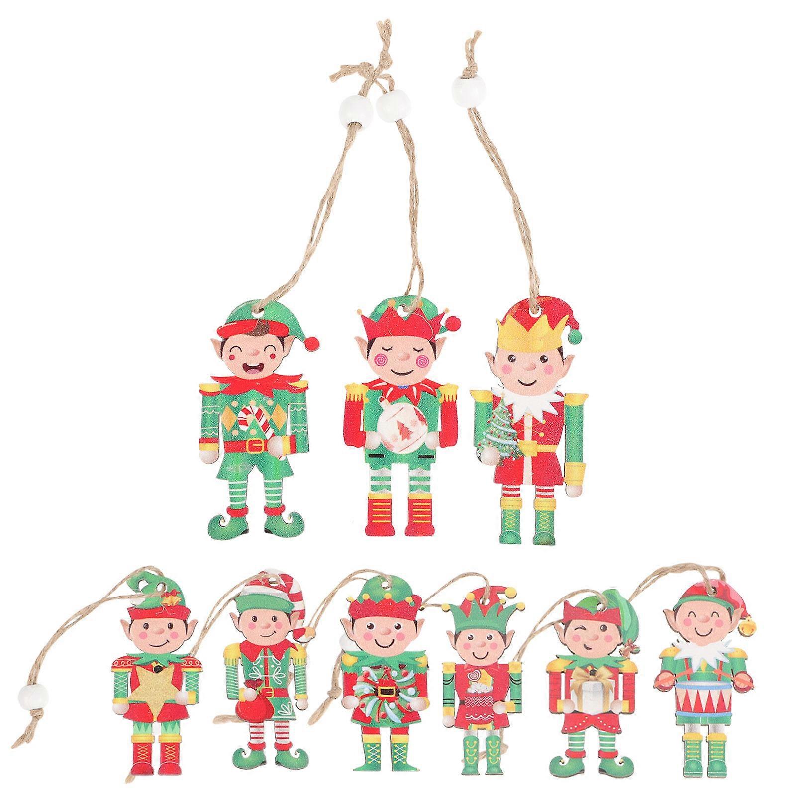 5 Sets Of Christmas Hanging Ornaments Ideal For Holiday Decorations Versatile Wooden Tree Pendants With Unique Design