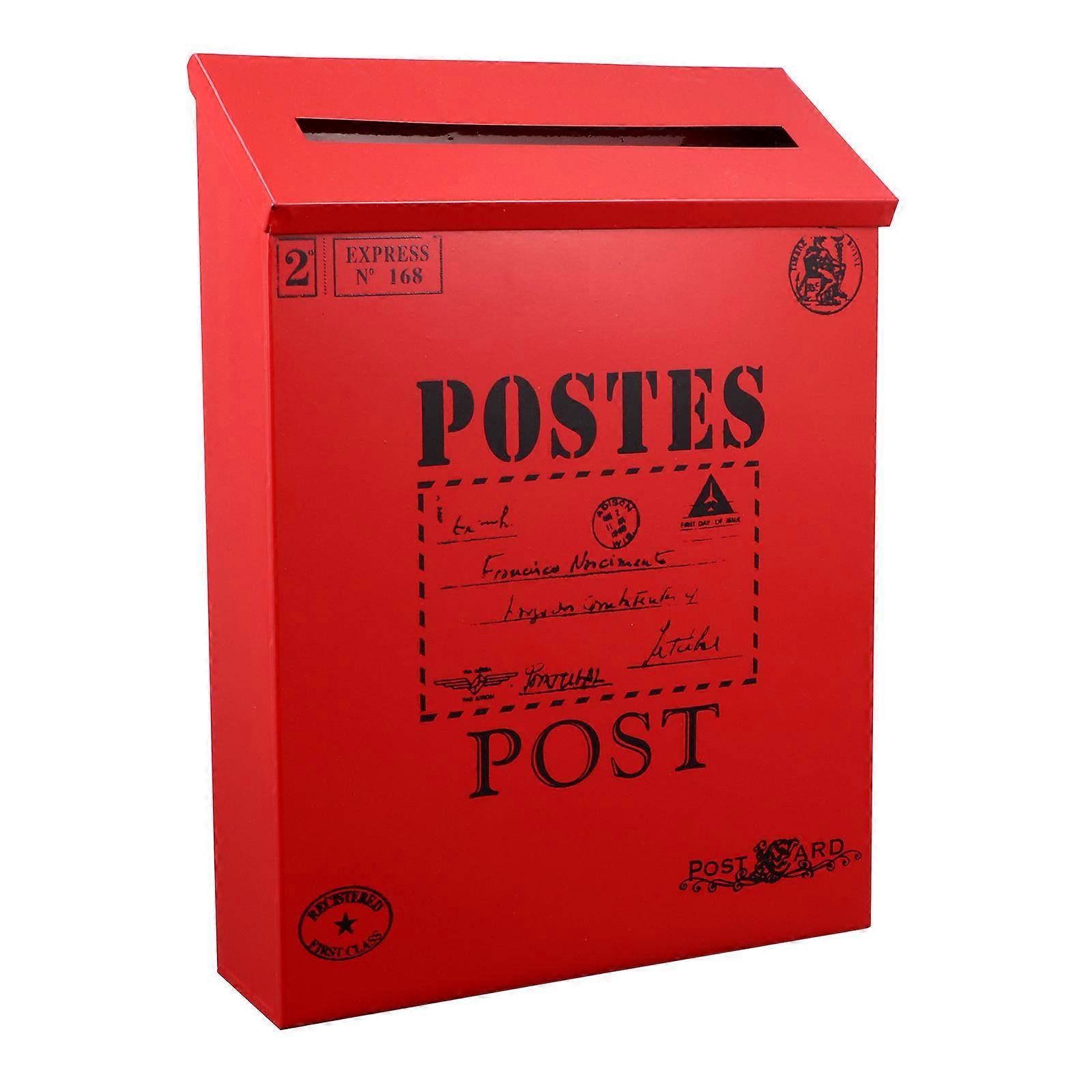 Durable Red Letter Box for Multifunctional Use 4Pcs Post Box Decoration
