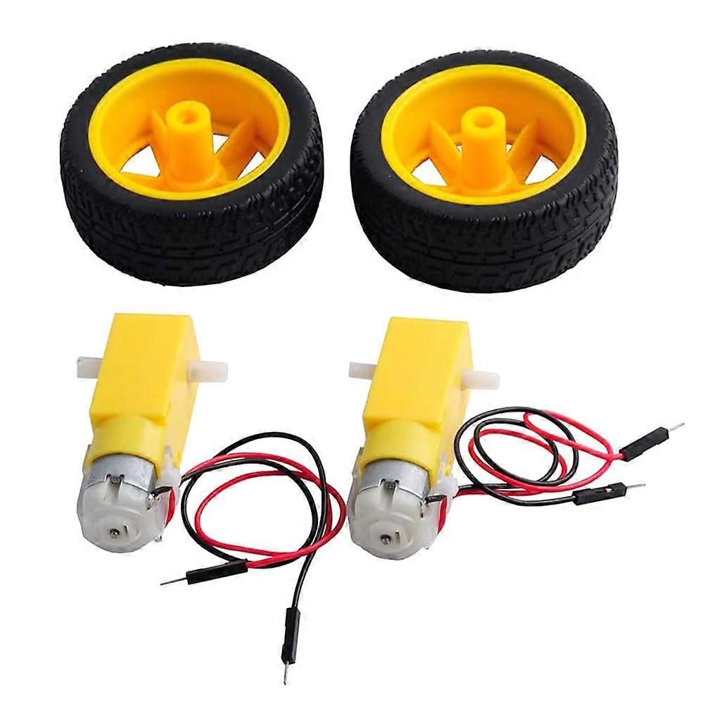Dual Shaft Gear Motor for Robot Applications 1Set Motor 3-6V Yellow