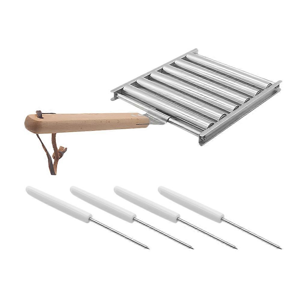 BBQ Stand Hot Dog Roller Stainless Steel 3 Sets Camping Trip Even Heating Function