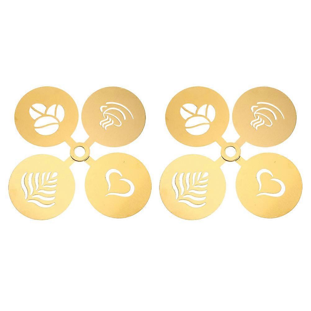 Stainless Steel Cupcake Stencils Reusable Latte Art Supplies Rectangular Shape For Home Use And 8Pcs