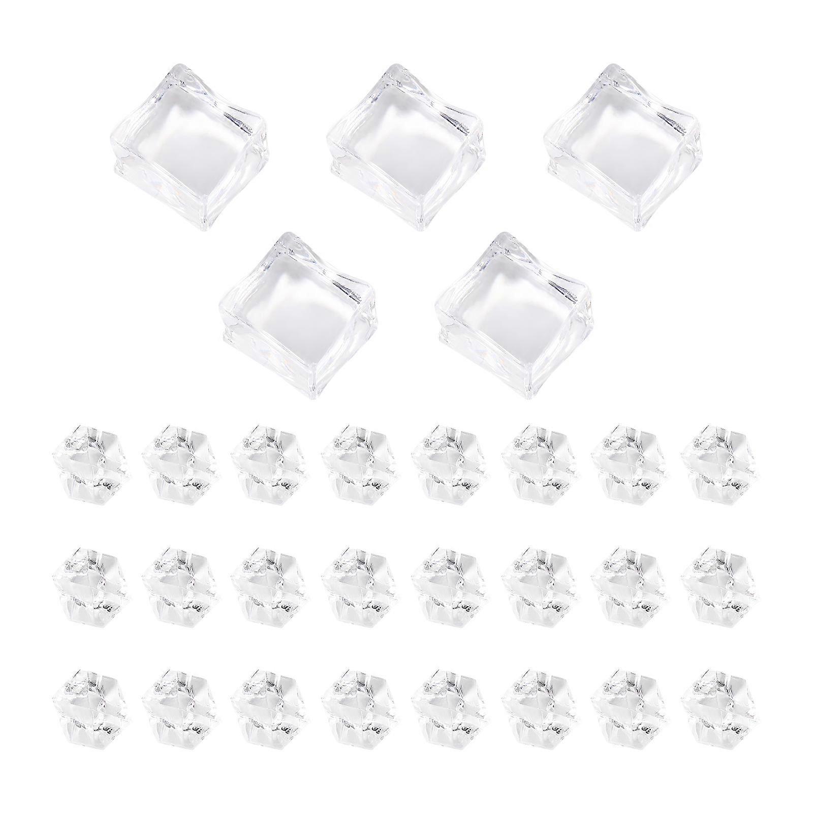 Photography Props Faux Ice Cubes for Decoration 2Sets Acrylic Ice Cubes
