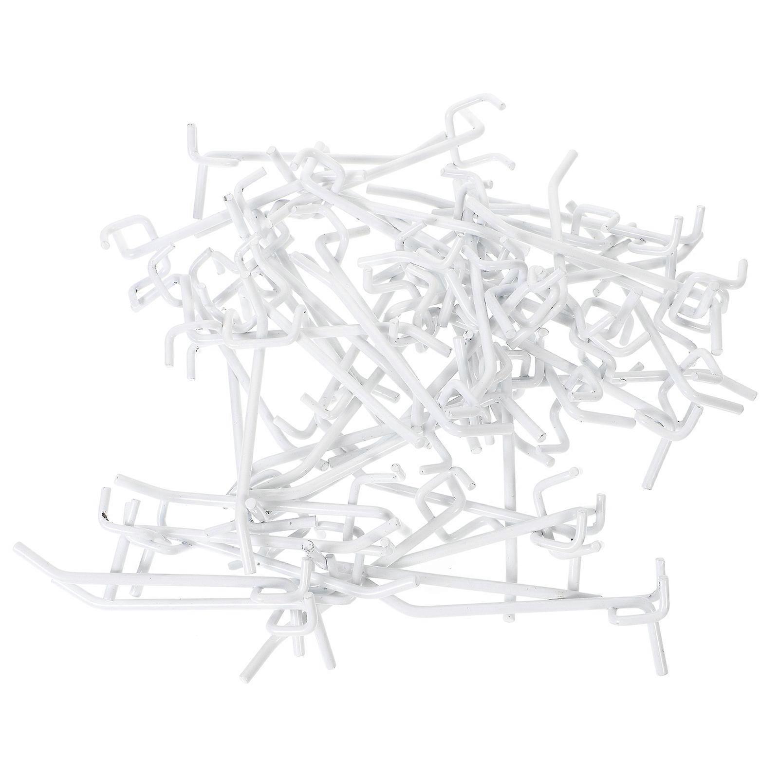 Pegboard Hooks Heavy Duty Pegboard Hanging Hooks 100Pcs for Hanging White