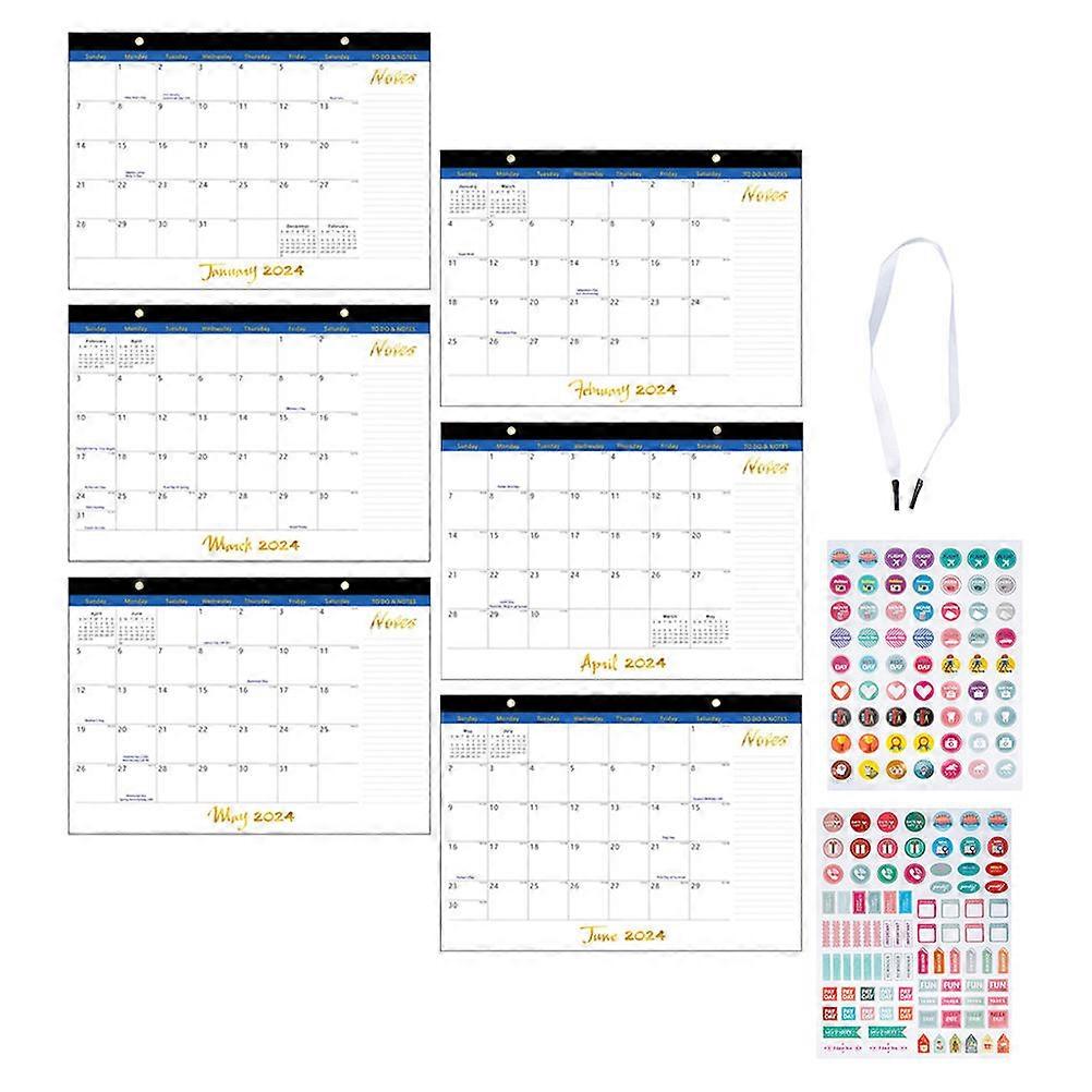 Monthly Wall Calendar Holiday Calendar for Office 5Sets with Planning