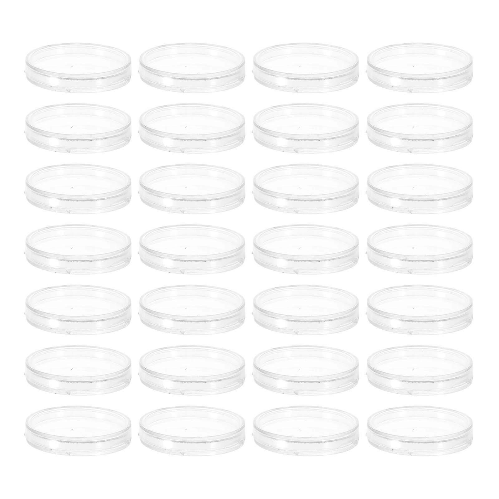 Storage Case Coin for Storage Use 50Pcs Transparent Crystal Round Box