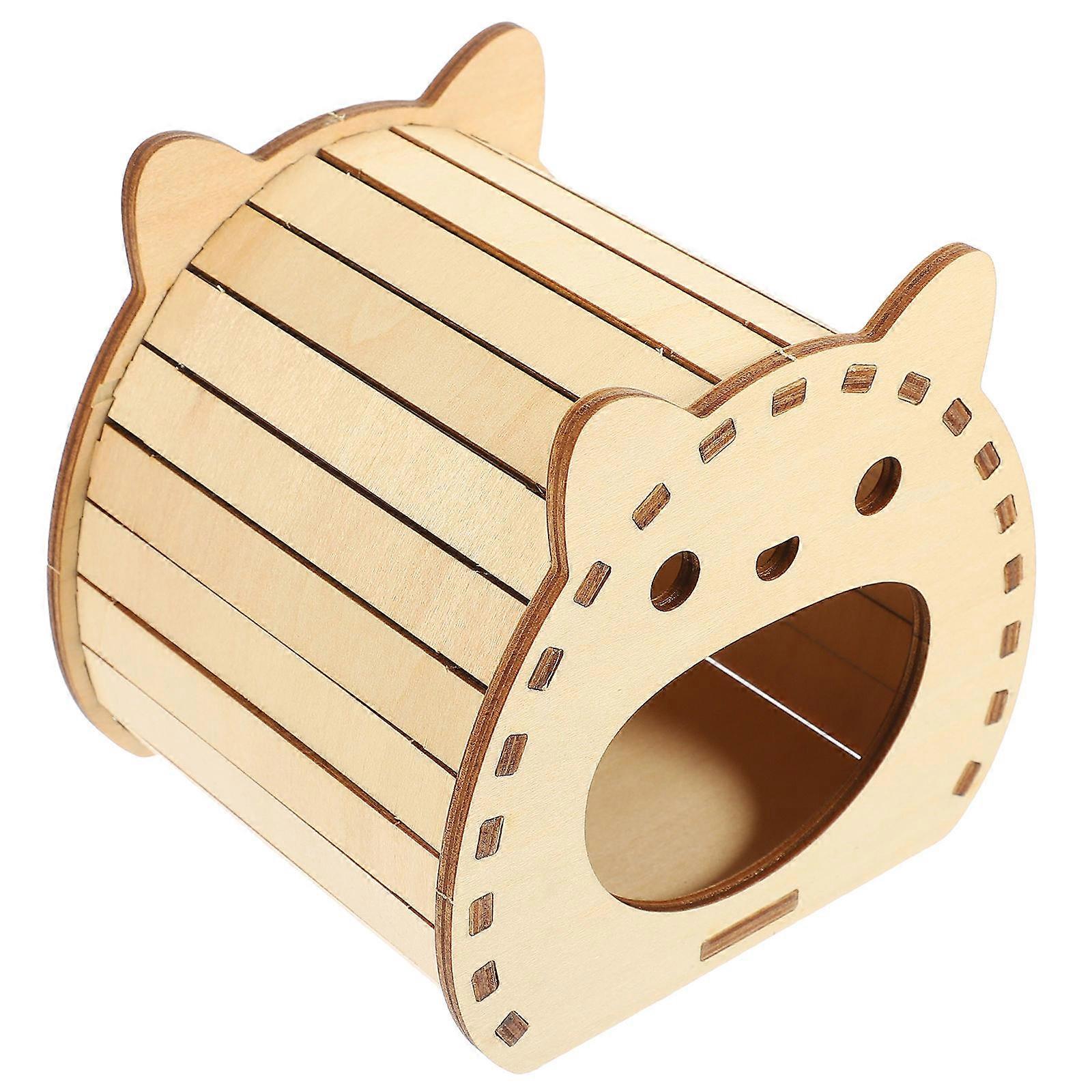 Hamster Hut Self-Assembly Hamster Hideout for Playing 2Pcs Wooden