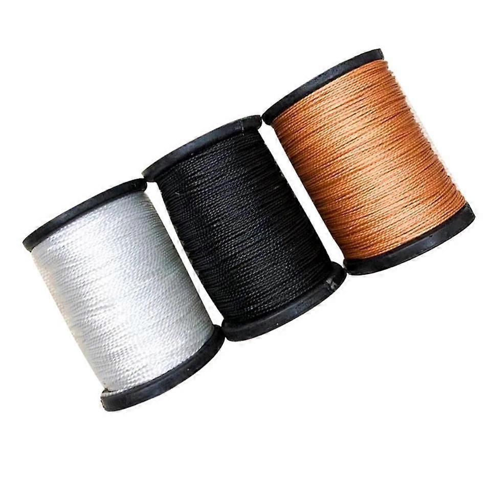 Sewing Thread, 3 Rolls Bookbinding Cord Tailoring Line, Black White Brown