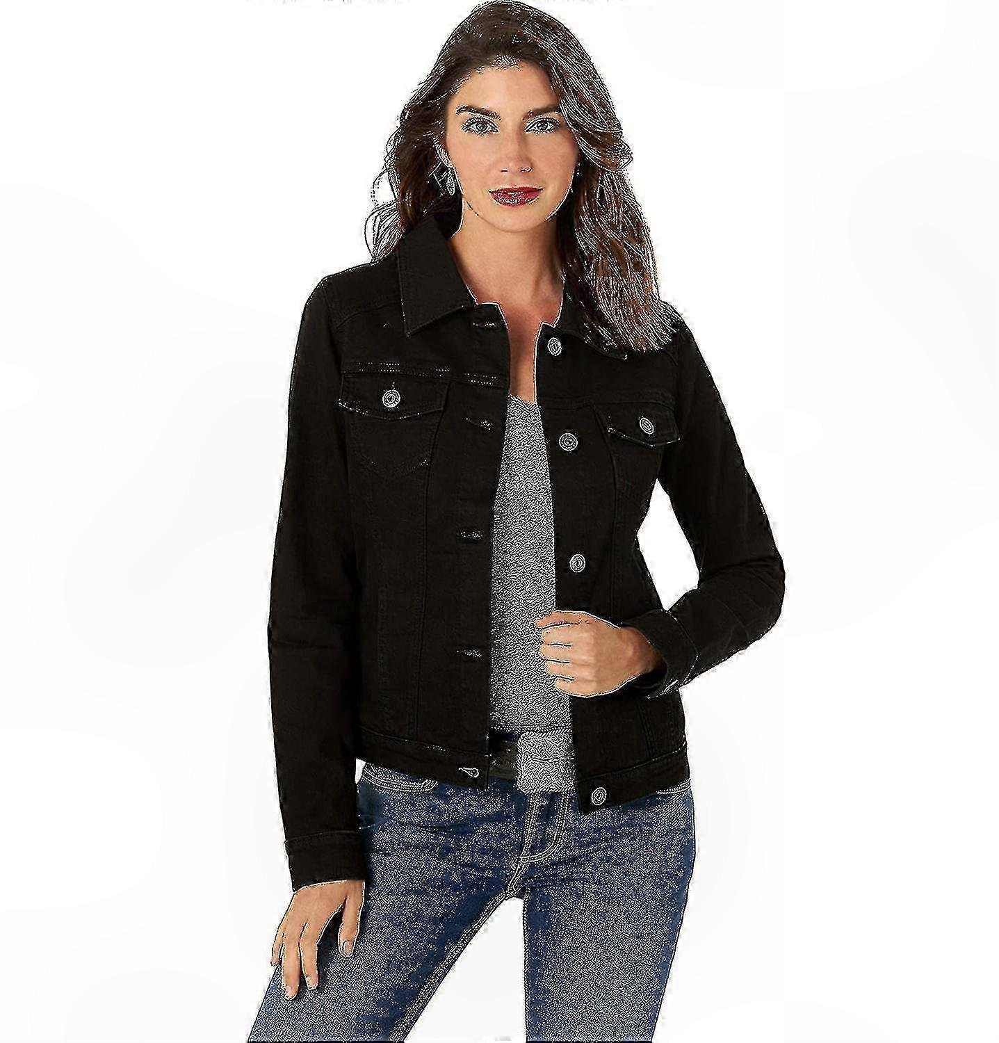 Women's Stretch Denim Jacket, Button Up Jean Jacket for Women