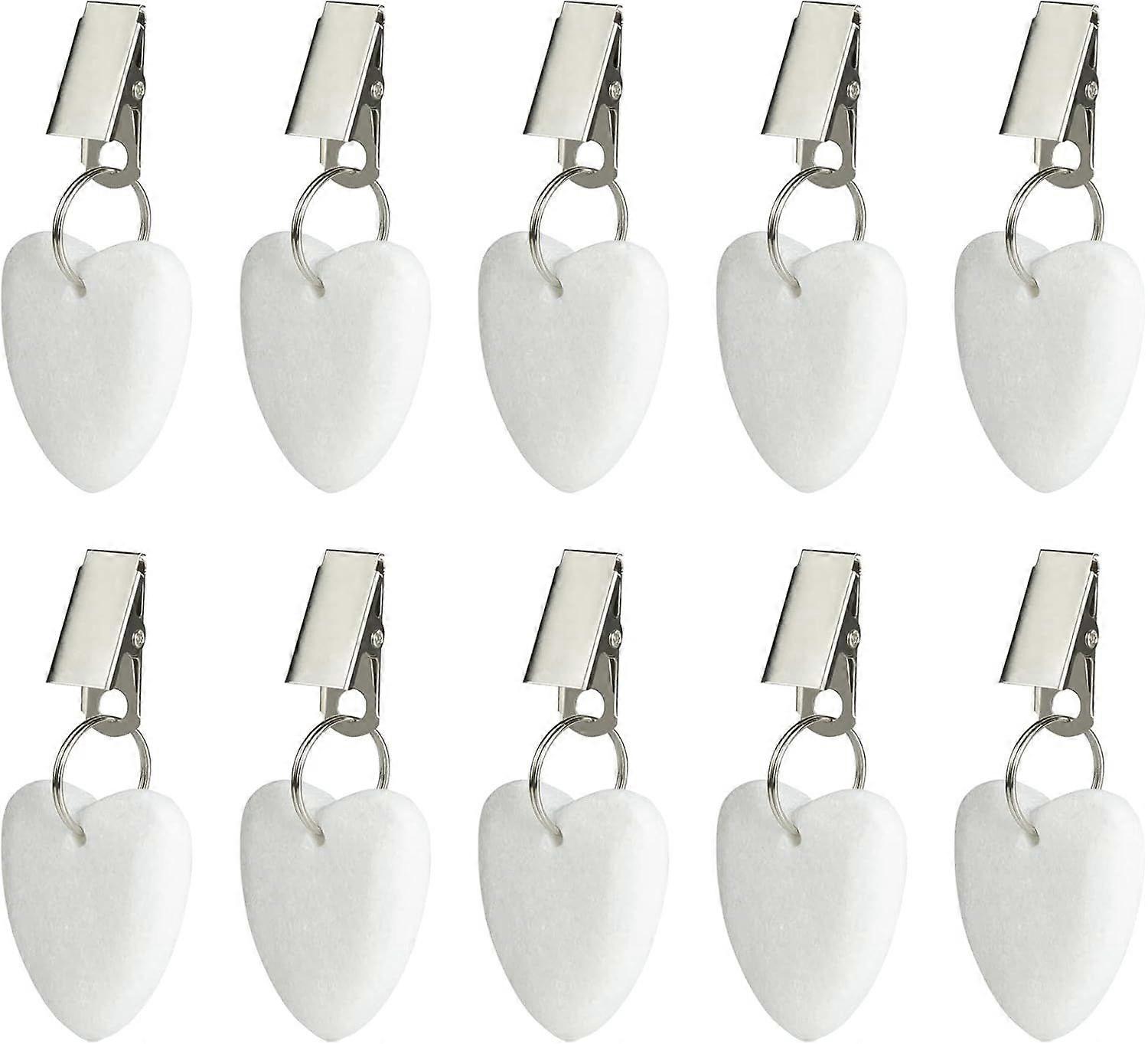 10 Tablecloth Weights, Hanging Weights (White), Heart-Shaped Stone T