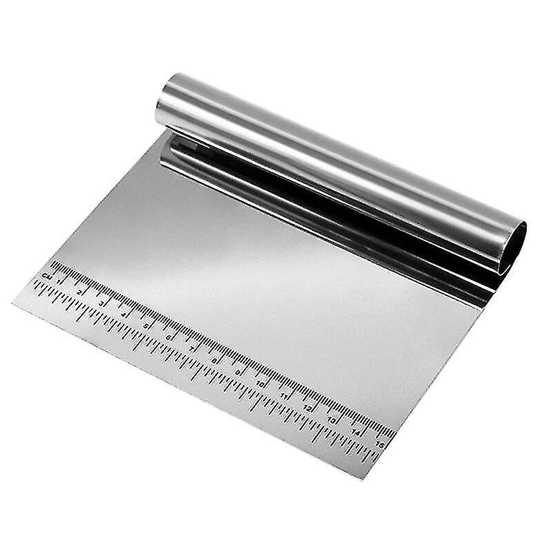 Baking Cookie Sheets Stainless Steel Bowl Scraper Chopper Kitchen Food Scraper Icing Smoother Blade With Measuring Scale